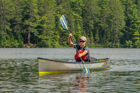 Pack Boat solo canoes with kayak paddles