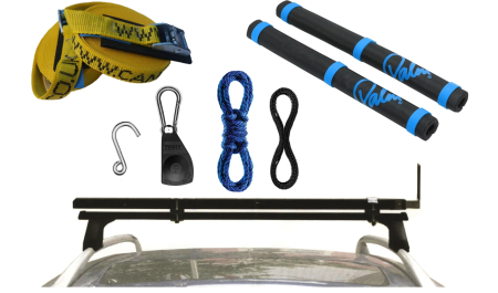 Tie-down kayak straps and roof rack pads