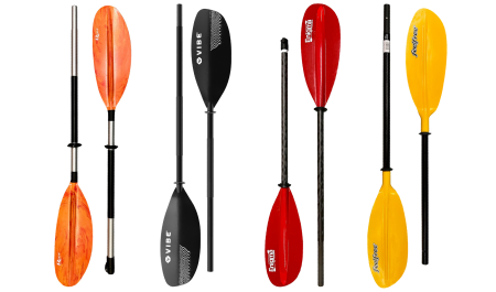 Adjustable 2-part paddles for kayaking