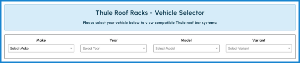 Thule roof rack selector