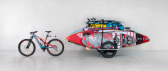 Surfboard bike trailer