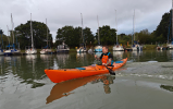 Design Kayaks Awesome in orange with blue detailing