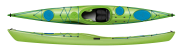 Design Kayaks Awsome Green with Blue Hatches and lines Colour Swatch