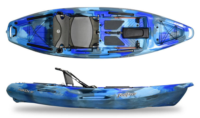 Feelfree Moken 10 fishing kayaks for inshore and freshwater fishing