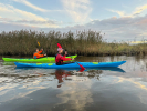 Paddling the Design Kayaks Unplugged on flat water