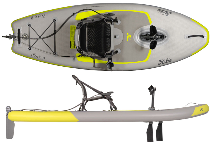 Hobie iTrek 9 Inflatable Kayak Board With Mirage Pedal Drive & Framed Seat 