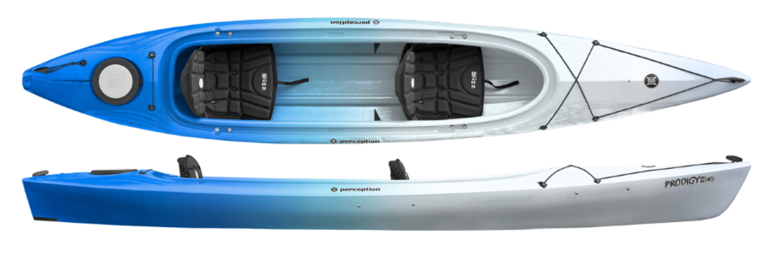 Tandem open cockpit touring kayaks