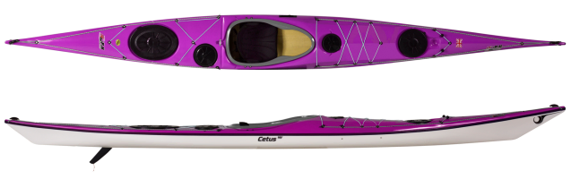 P&H Cetus Expedition kayak in dark violet over white