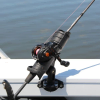 Railblaza Sideport used on a boat tracks to mount a rod holder