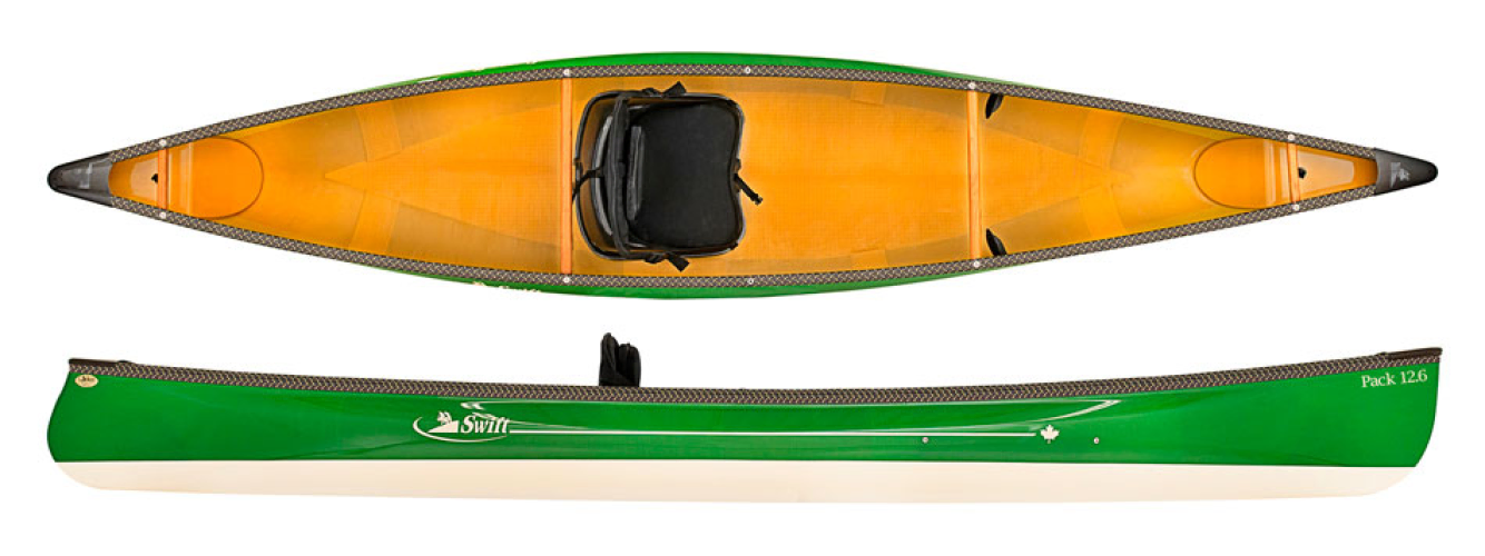 Swift Canoes Pack 12.6 Kevlar Fusion Ultra Lightweight Pack Boat Solo Open Canoe With A Kayak Seat