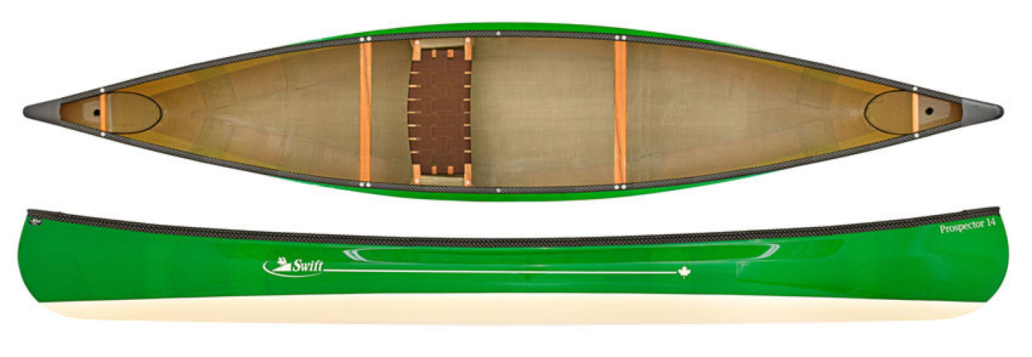 Swift Canoes Prospector 14 - Kevlar Fusion Super Lightweight Solo Open Canoe For Larger Paddlers 