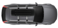 Thule Force XT Sport Narrow Roof Box Allowing A Bike Carrier To Mount On Your Bars Next To The Box