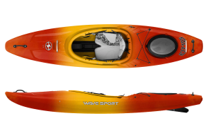 WaveSport Crossover kayak with hatch and skeg in yellow/orange