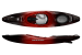 Black and red Crossover  Kayak moulded in the Uk with Hatch Colour Swatch