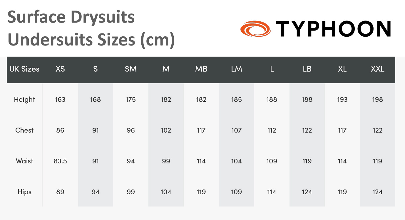 Typhoon drysuit sizing